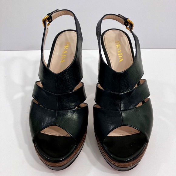 Prada Black Slingback Pumps Size 8 - Picture 2 of 6